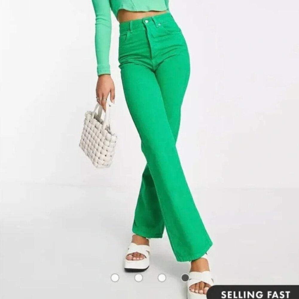 Topshop Green Jeans size W28 L32 US 6